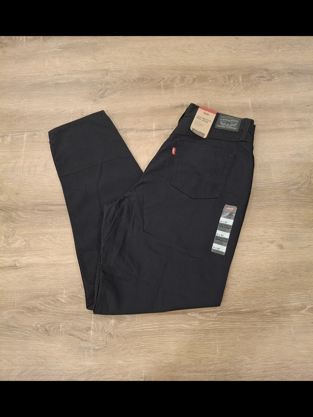 Levi's High-Waisted Mom Jeans Black Cotton Hemp Denim Women's W31 L30 NWT